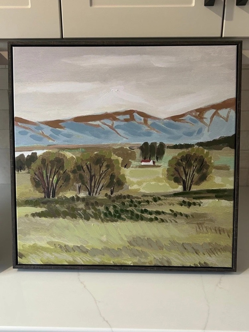 Urban Barn Panorama I Wall Art Framed Landscape Green & Blue